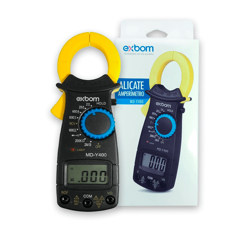 Alicate Amperímetro Digital Multiteste Exbom Tela Lcd Md - y400 200a - Meu Estilo Shop