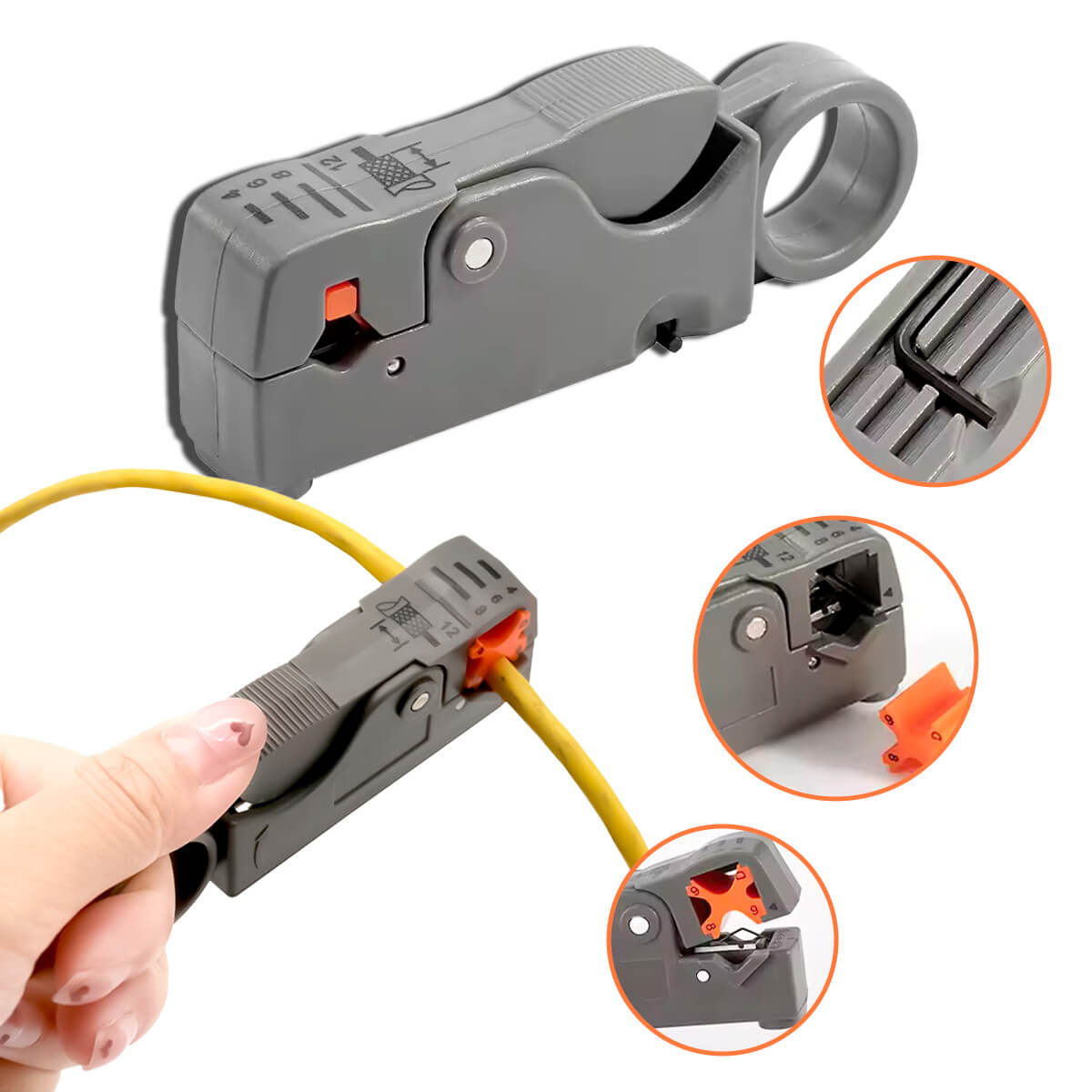 Alicate Decapador de Cabos Coaxiais para RG6 RG62 RG59 com Ajuste de Lâmina - Meu Estilo Shop