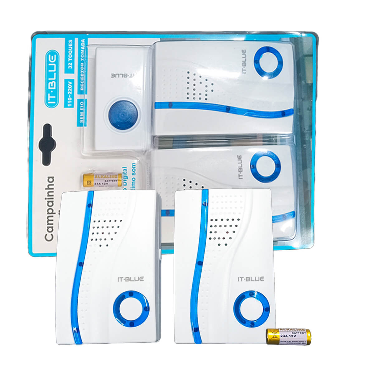 Campainha de Tomada Botão Sem fio 32 Toques Bivolt Alcance 100m - Meu Estilo Shop