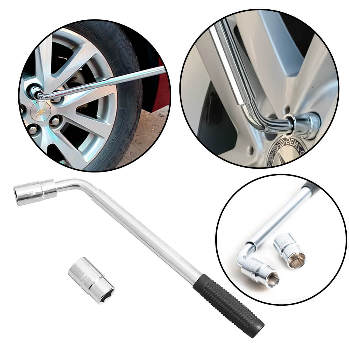 Chave de Roda Telescópica Ajustável 17 19 21 23 Ferramenta Resistente - Meu Estilo Shop