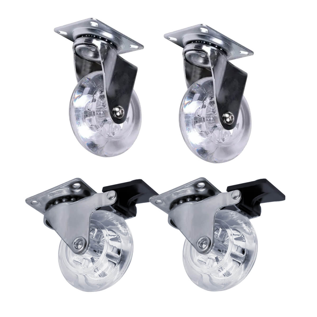 Kit de Rodízios Giratórios Silicone 50mm Anti Risco até 100 kg por Roda - Meu Estilo Shop