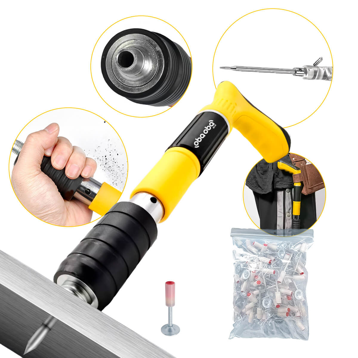 Kit Pistola de Fixação Profissional com Maleta e 120 Rebites com Trava de Segurança - Meu Estilo Shop