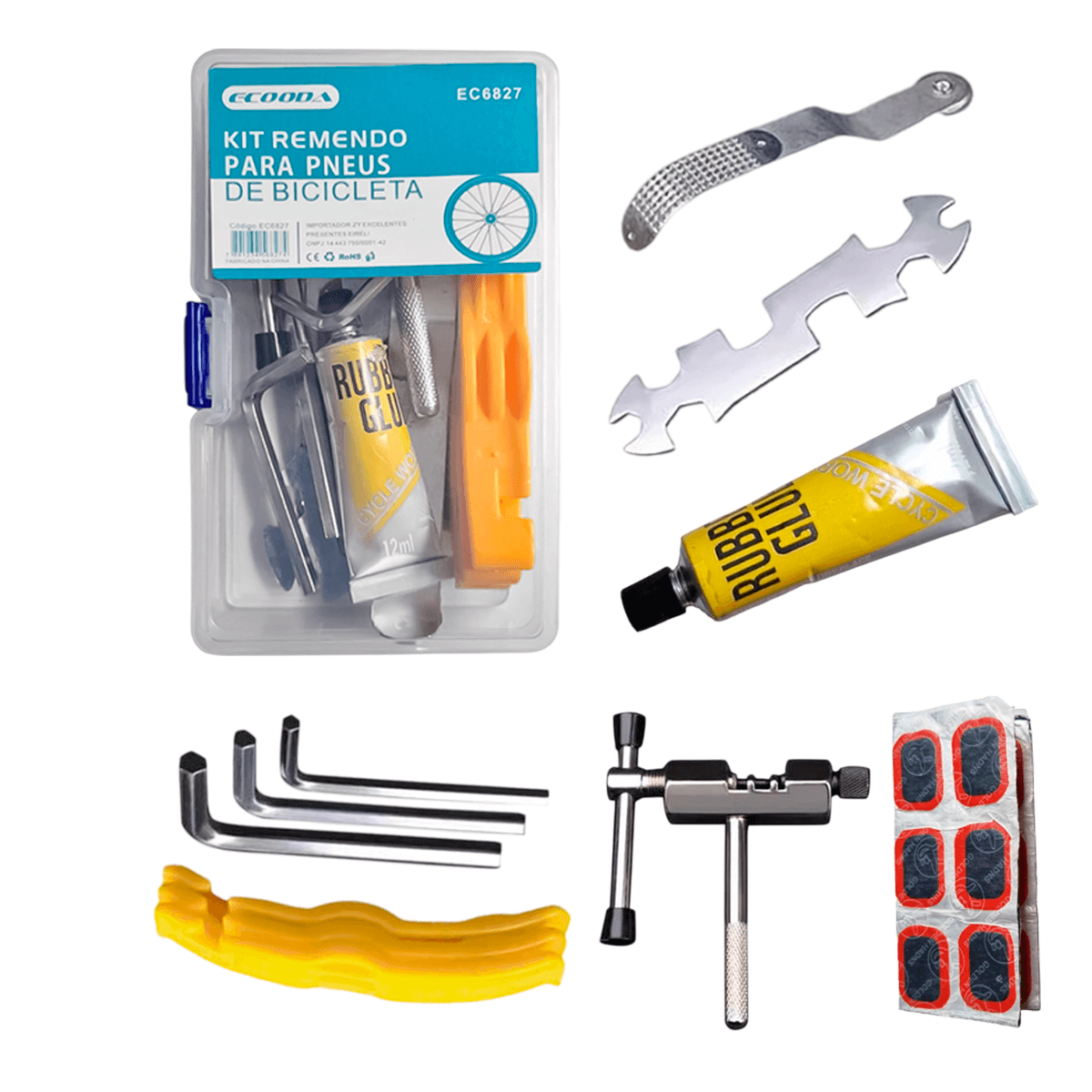Kit Remendo para Pneus de Bicicleta com 24 Unidades e Ferramentas - Meu Estilo Shop