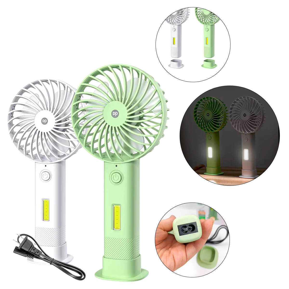 Mini Ventilador de Mão Portátil com LED Recarregável USB Pequeno e Potente - Meu Estilo Shop