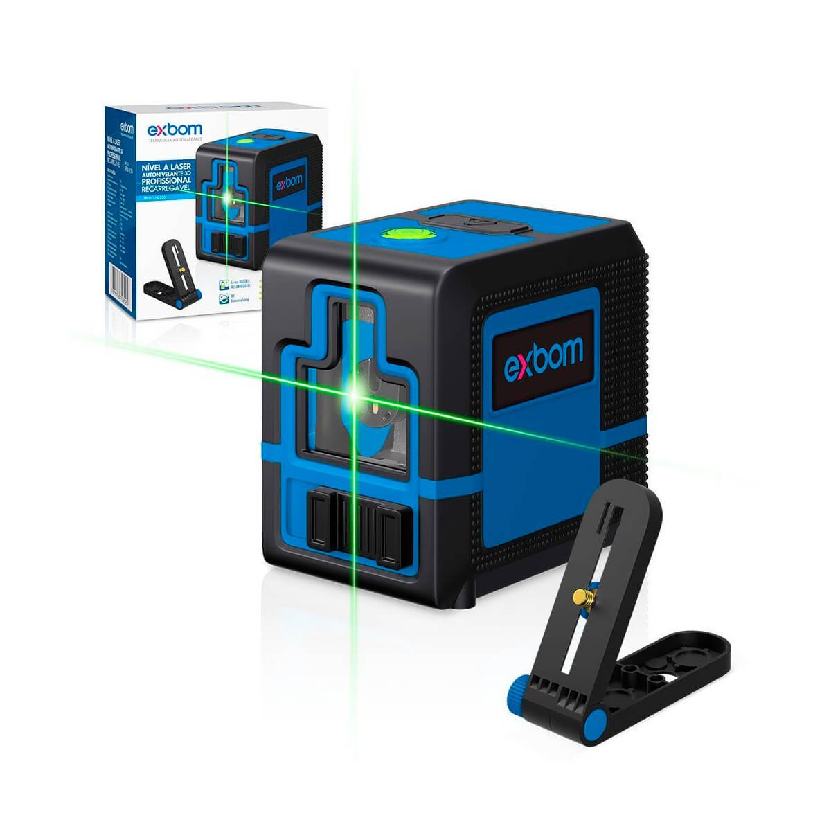 Nível a Laser 3D Autonivelante Profissional Recarregável com 2 Linhas Feixe 360 - Meu Estilo Shop