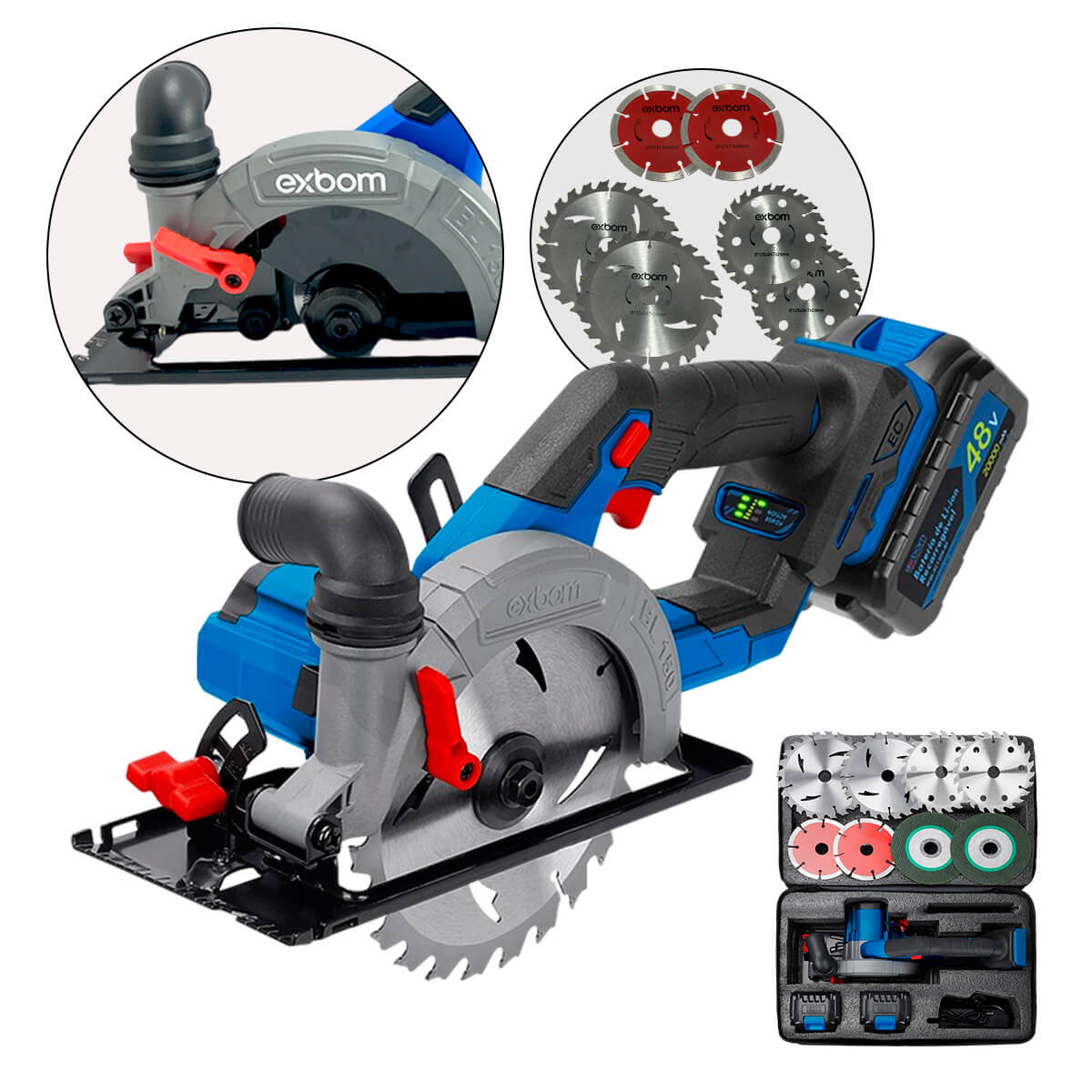 Serra Circular Brushless 48V com Baterias e Lâminas Inclusas Profissional - Meu Estilo Shop