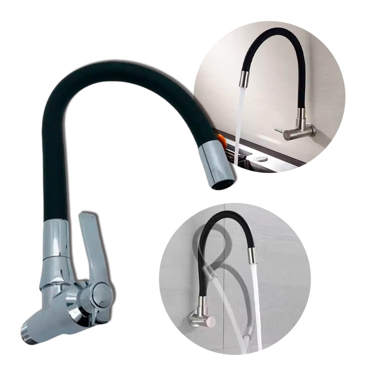 Torneira Monocomando Flexível em Aço Inoxidável para Cozinha - Meu Estilo Shop