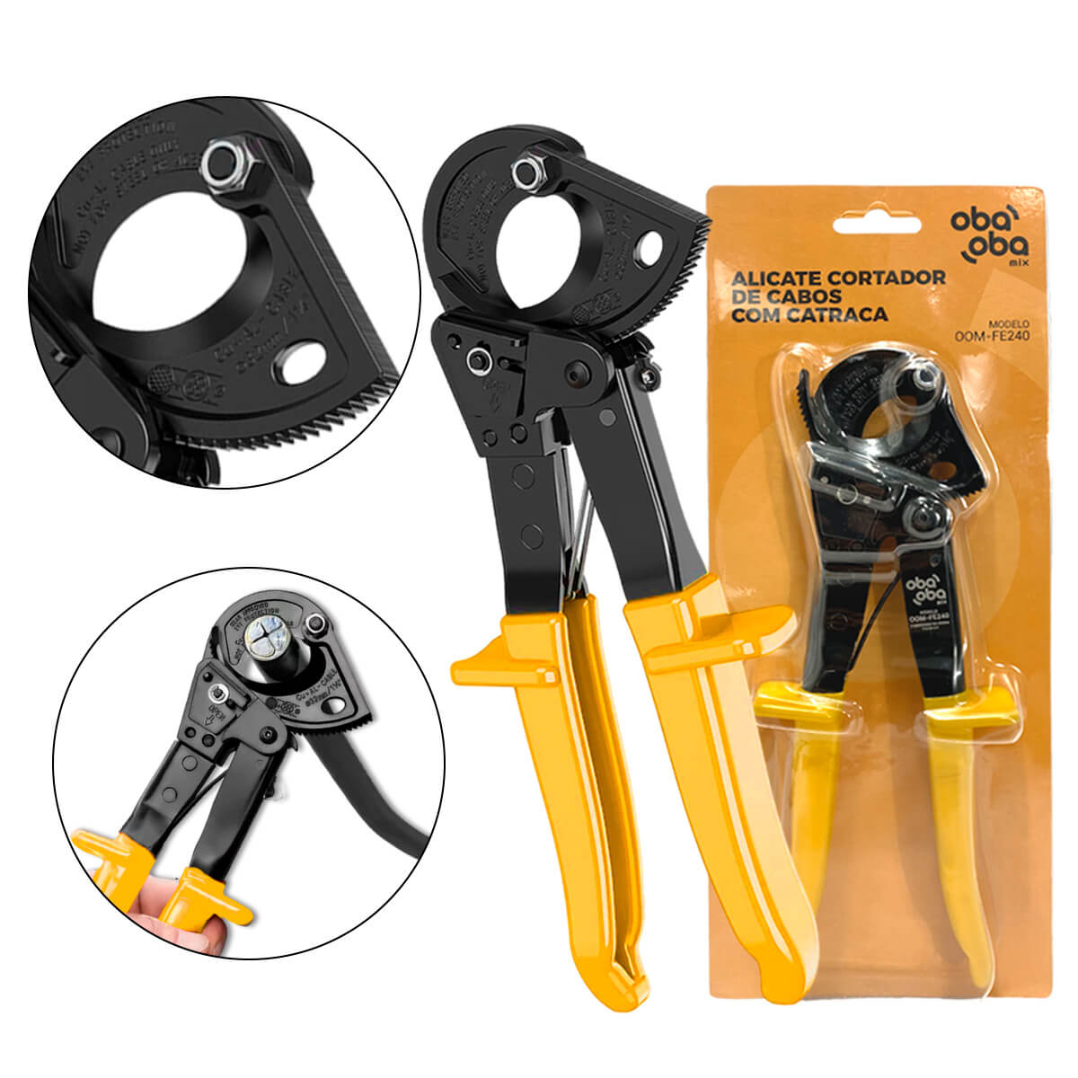 Alicate Cortador de Cabos e Fios com Catraca 240mm - Meu Estilo Shop